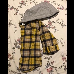 Flannel hooded shirt